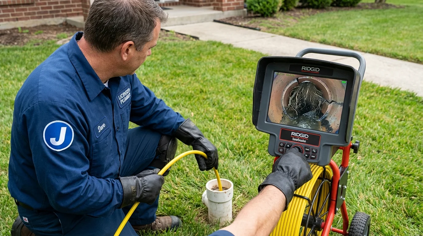 Sewer camera inspection being performed by Johns Plumbing LLC in Shawneetown
